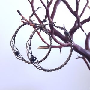 Onyx hoop earrings